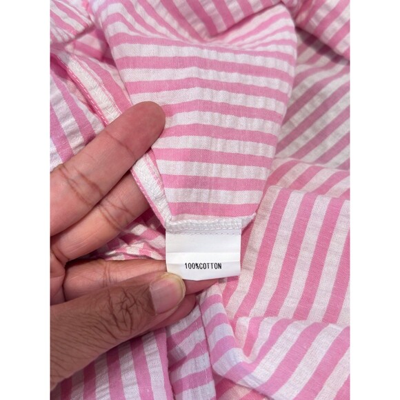 Petal Pup Dress Pink Daniela Striped Midi Smocked Seersucker Fit Flare Size 6 - Picture 10 of 11